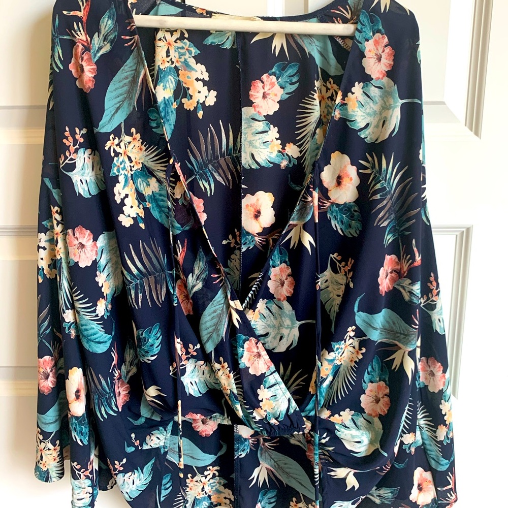 Floral Bell Sleeve Top